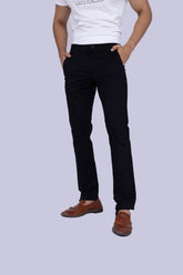 Black Regular Fit Cotton Chinos